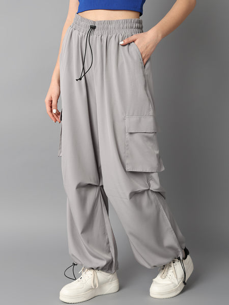 French grey Cargo Pocket Trousers
