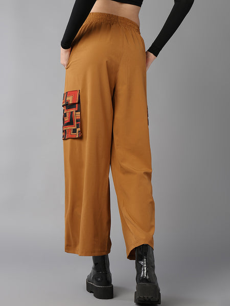 Mustard Cargo Style Pocket Trousers