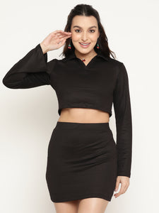 Ribbed Co ord set with flared Sleeves.